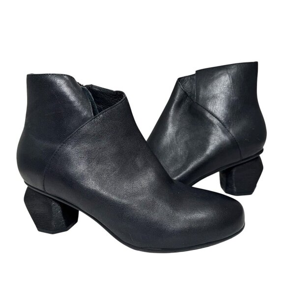 Antelope Ankle Boots Perrin Geometric Heel sz 37 6.5 US Black New Anthropologie - Picture 5 of 9